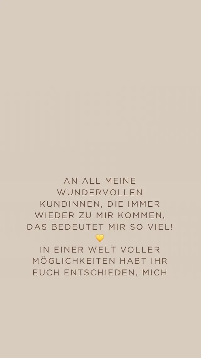 Textbeitrag auf beigem Grund: Dank an die Kundinnen, die immer wieder zu Merve kommen